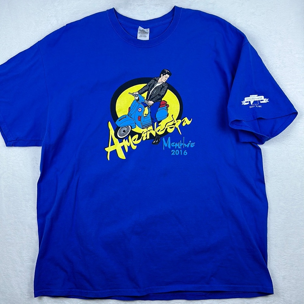 Vintage Style men’s short sleeve graphic T-shirt blue 2X